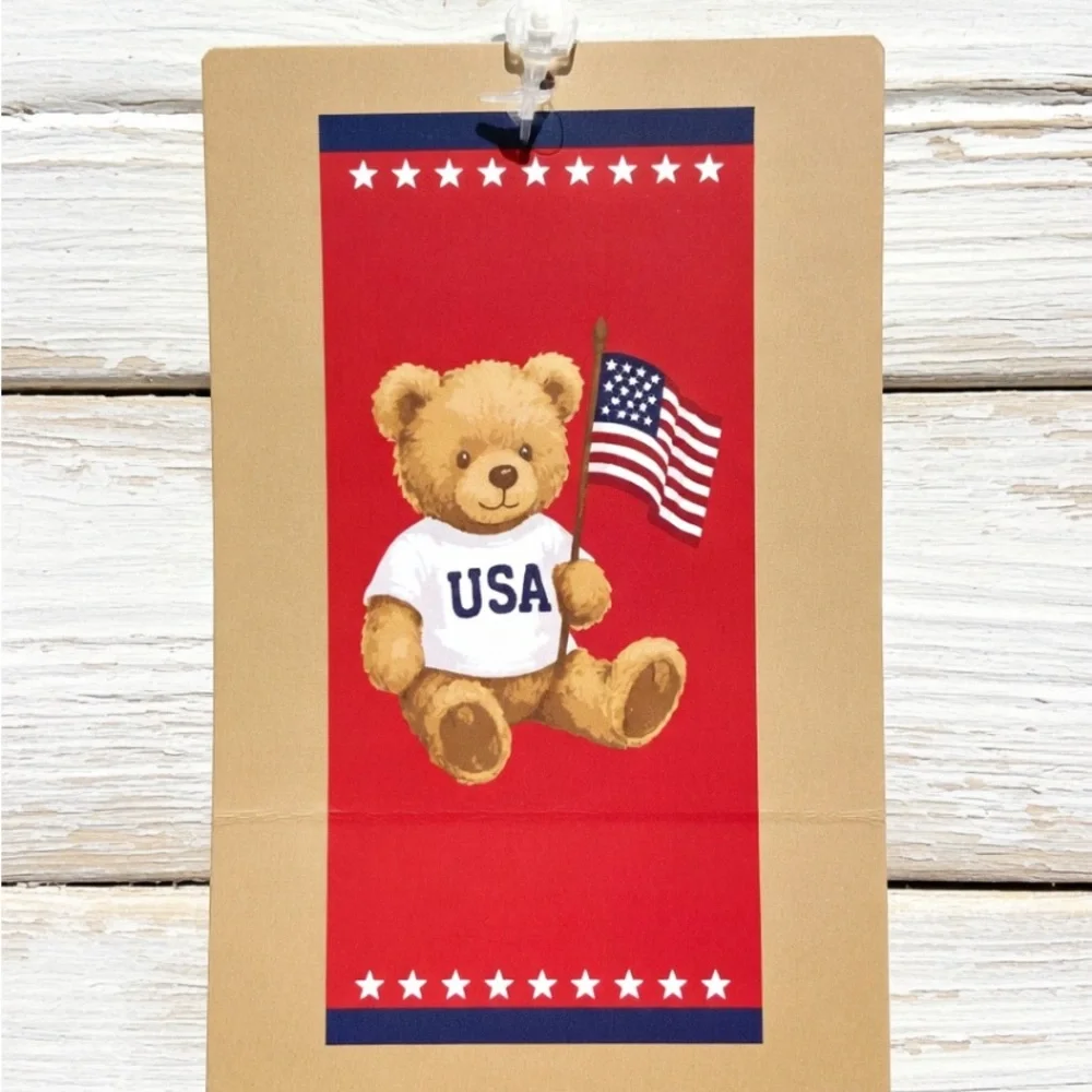 Patriotic Teddy Bear Beach Towel